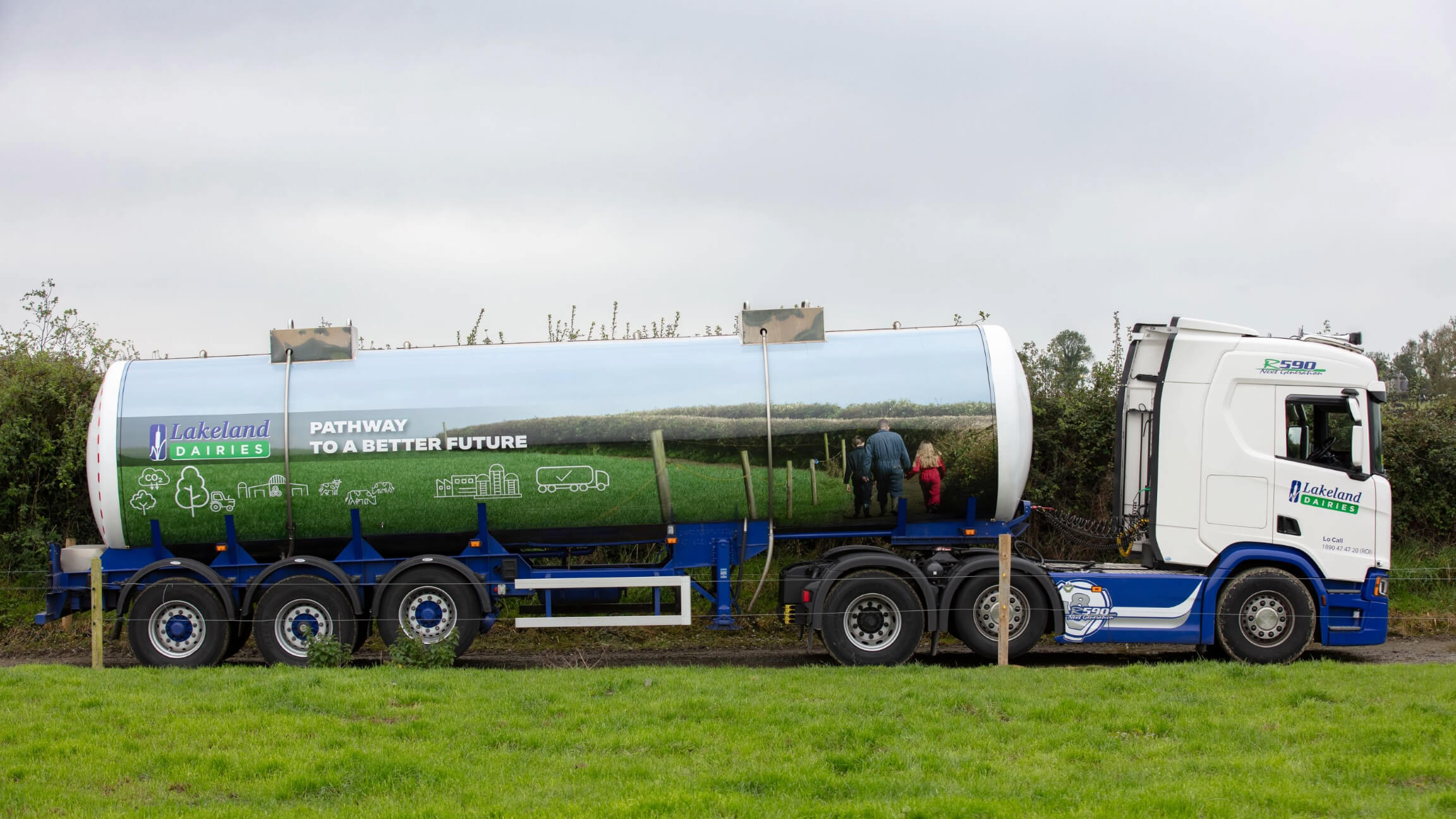 A Lakeland Dairies milk tanker.