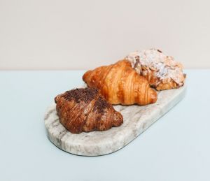 Selection of croissants on display
