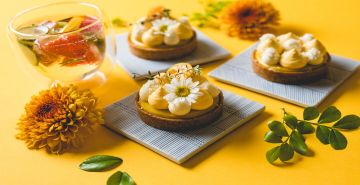 Pastries made with millac butter on a yellow background