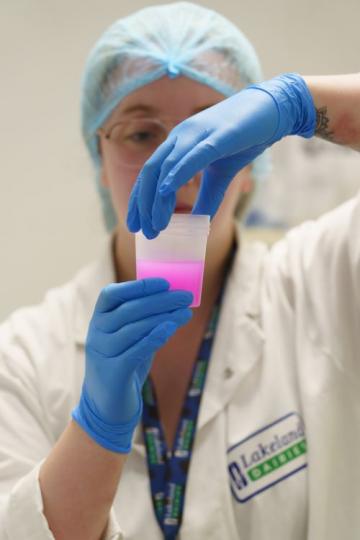 A Lakeland Dairies team member working to enhance production.