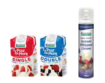 Pour and more double and single cream and aerosol