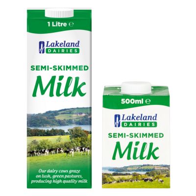 Lakeland Dairies Semi skimmed milk in green and white carton