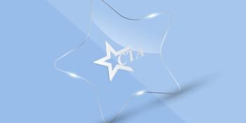 Star on light blue background