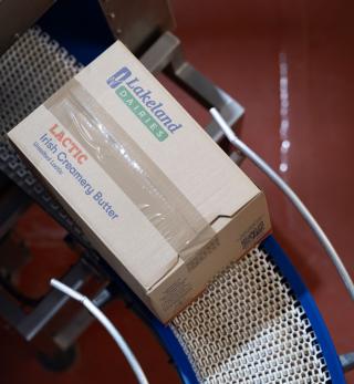 Lactic butter box on production line