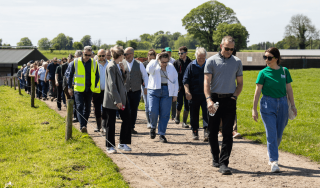 A huge crowd of farmers who showed up for the Lakeland Dairies water quality event.