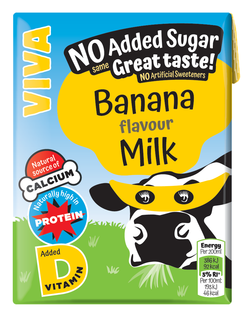 VIVA banana milk in 200ml carton